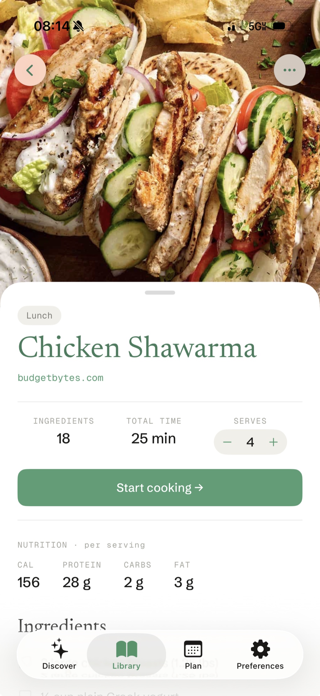 MiSousChef recipe detail
