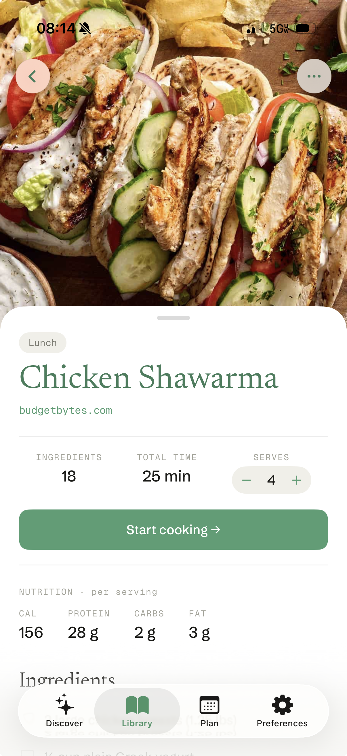 MiSousChef recipe detail